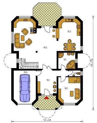 Mirror image | Floor plan of ground floor - RIVIERA 200